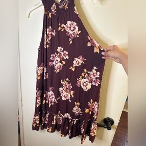 Xhilaration Floral Print Mini Dress High Neck